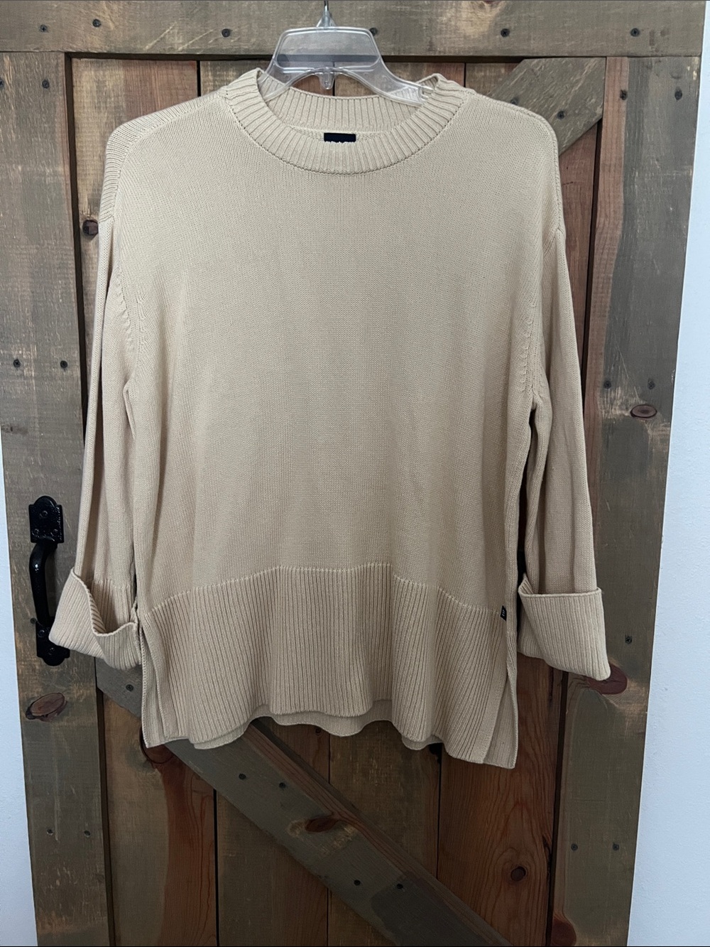 GAP Cream Crewneck Sweater with Ribbed Hem